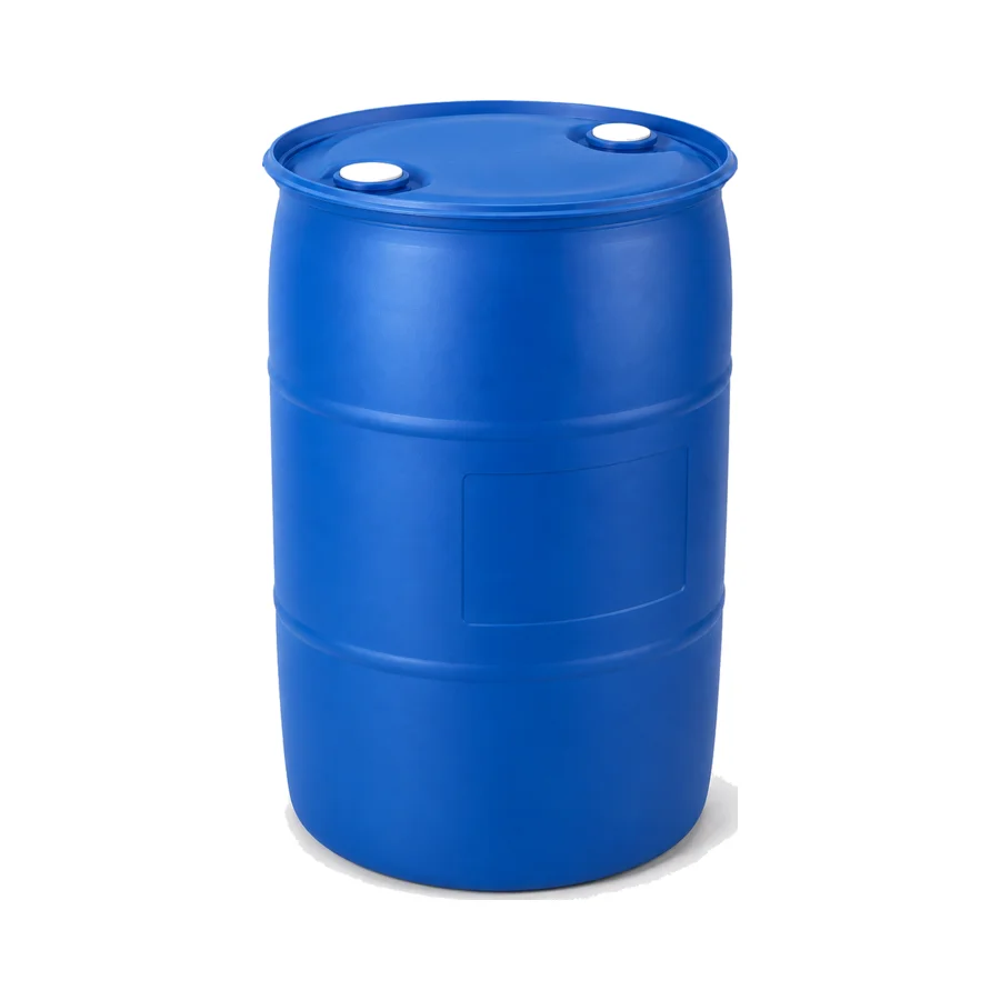 Blaues Kunststoffspundfass 220 Liter frontal
