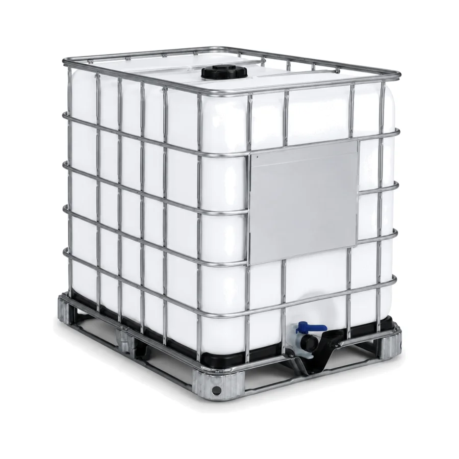 IBC-Container frontal, mit Auslaufhahn am Boden